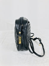 SOLD Vintage Charles Jourdan Intrecciato Woven Black Leather Cross Body Handbag 1980s