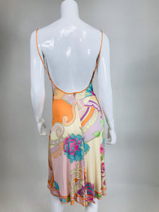 Leonard Paris Silk Jersey Draped Bodice Slip Dress