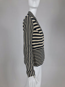 SOLD Moschino Black and Off White Stripe Jacket