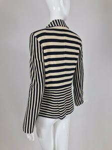 SOLD Moschino Black and Off White Stripe Jacket