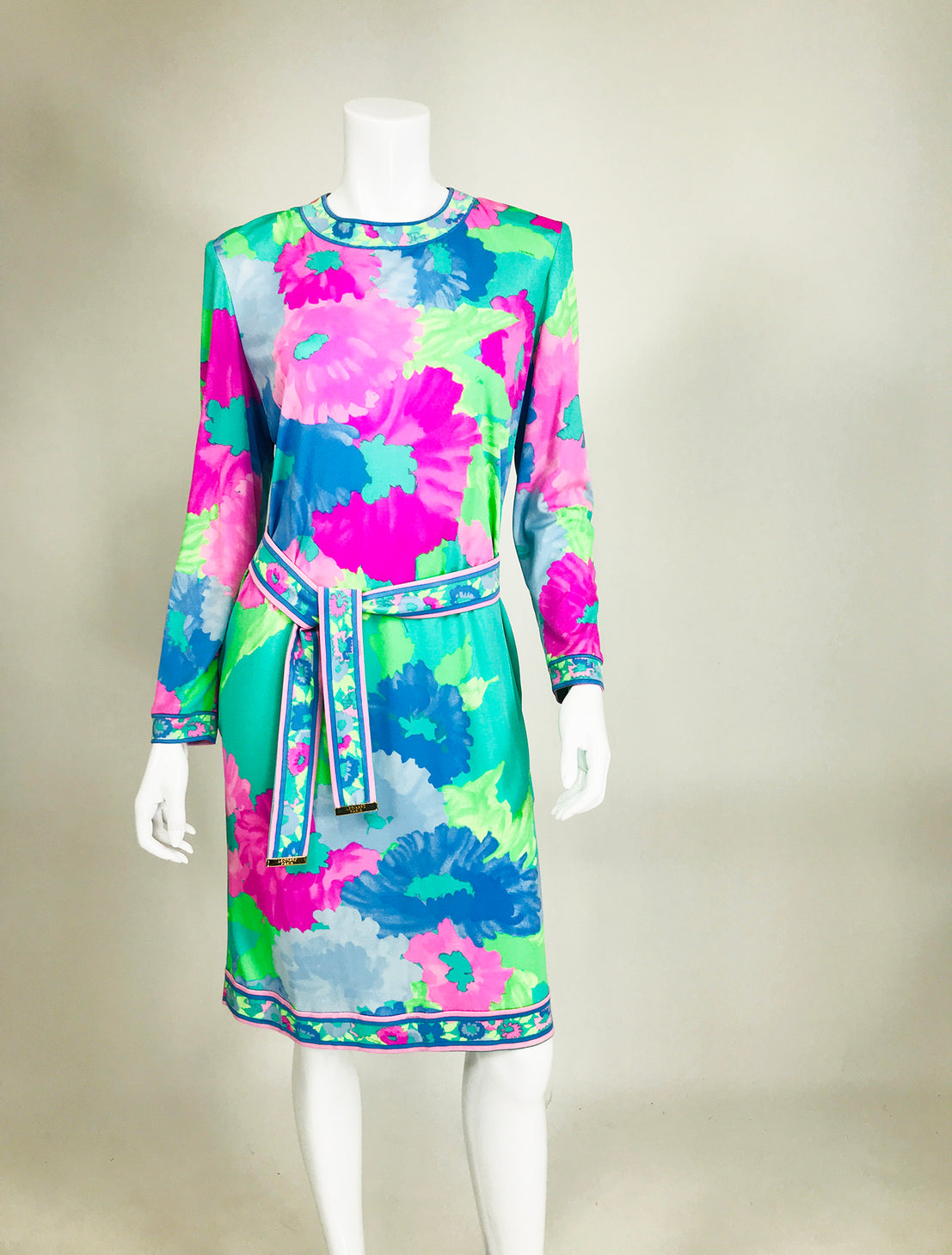 SOLD Leonard Paris Floral Silk Dress & Belt 1980s – Palm Beach Vintage
