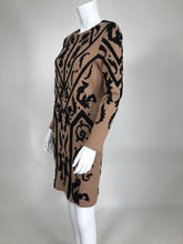 Temperley London Black & Tan Intarsia Symbols Knit Sweater Dress