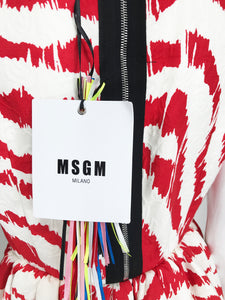 MSGN Milano Red & White Zebra Stripe Dress NWT