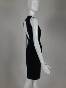 Fendi Button Strap Cut Out Black Gabardine Dress