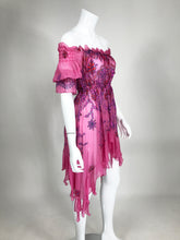 Zandra Rhodes Smocked printed Silk Tunic Dress
