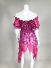 Zandra Rhodes Smocked printed Silk Tunic Dress