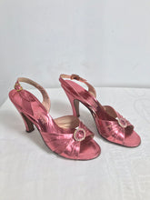 1930s The Balta B. Altman Metallic Pink Leather Shoes 8M Vintage