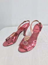 1930s The Balta B. Altman Metallic Pink Leather Shoes 8M Vintage