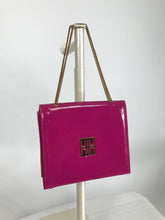 Novelty Pink Patent Leather with Gold Hardware Flap Front Handbag 1960s