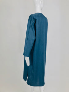 SOLD Vintage Kenzo Paris Teal Linen Dress 1980s