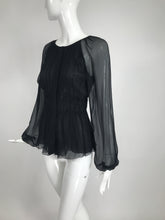 Prada Black Silk Chiffon Blouse
