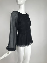 Prada Black Silk Chiffon Blouse