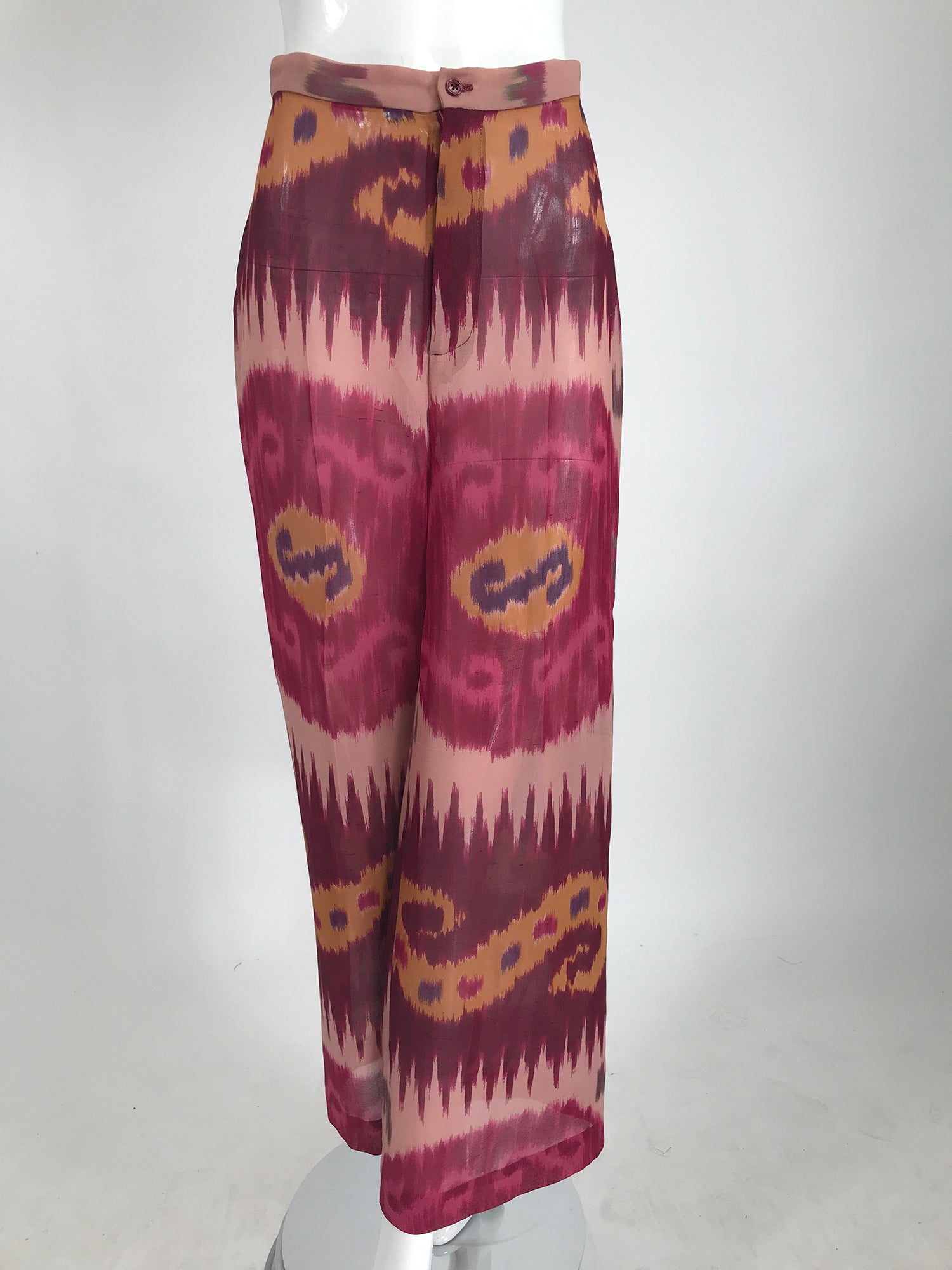 Ralph Lauren Collection Silk Ikat Printed Wide Leg Trouser – Palm Beach  Vintage