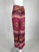 Ralph Lauren Collection Silk Ikat Printed Wide Leg Trouser