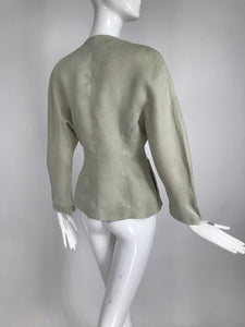 Vintage Thierry Mugler, Paris, Early 1990s Fitted Linen Jacket 