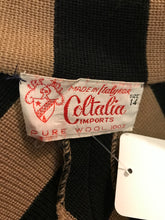1960s Made in Italy Black & Tan Stripe Knit Cape