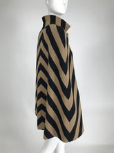 1960s Made in Italy Black & Tan Stripe Knit Cape