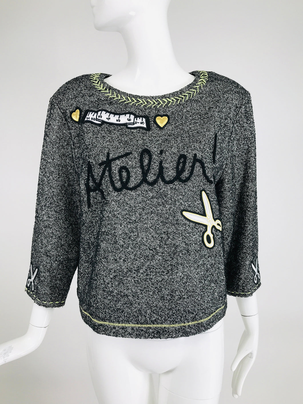 Moschino Cheap & Chic Atelier! Tweed Applique Top