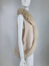 SOLD Giorgio Italy Pale Pink Cashmere Cape and Vest with Fox Fur Trim