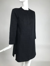Guy Laroche Paris Collection Black Cloque Coat with Hooks at Front
