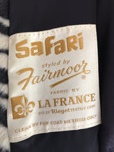 Vintage Tiger Faux Fur Coat by Safari La France Fabric 1960s