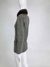 Loro Piana Cashmere Tweed Belted Sweater Jacket with a Chinchilla Collar