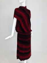 Vintage Mila Schoen Ombre Velvet Open Side Bodice Dress 1980s