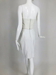 Vintage North Beach Leather Two Tone White Bustier & Skirt 1980s