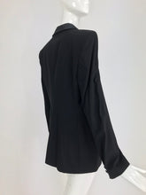Giorgio Armani Womens Classic Tuxedo Jacket Black Wool and Satin