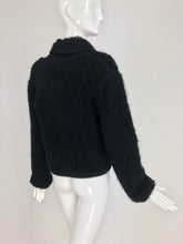 Chloe Black Chunky Knit Shawl Collar Single Button Sweater