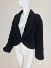 Chloe Black Chunky Knit Shawl Collar Single Button Sweater