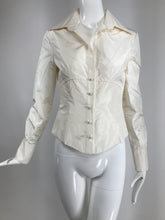 Valentino Off White Silk Fitted Blouse