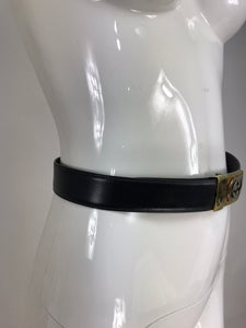 SOLD  Gucci Gold and Silver Buckle Brown Leather belt