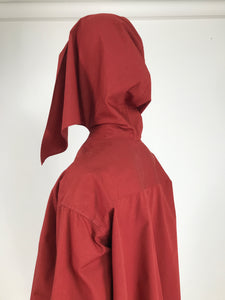 Vintage Romeo Gigli Burgundy Oversize Shirt with Attached Hood Scarf 1980s
