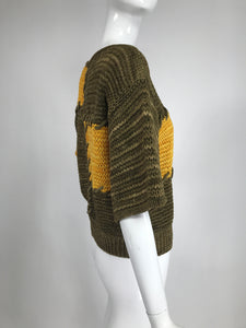 Louis Feraud Ribbon Knit Colour Block Sweater