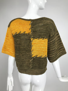 Louis Feraud Ribbon Knit Colour Block Sweater