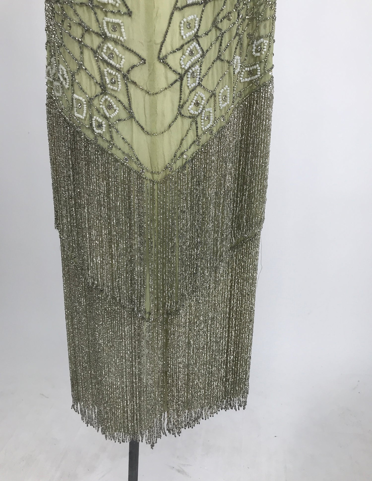 1920s Beaded Spiders Web Flapper Dress in Mint Green Chiffon Vintage Palm Beach Vintage 1920s Beaded Spiders Web Flapper Dress in Mint Green Chiffon Vintage Palm Beach Vintage