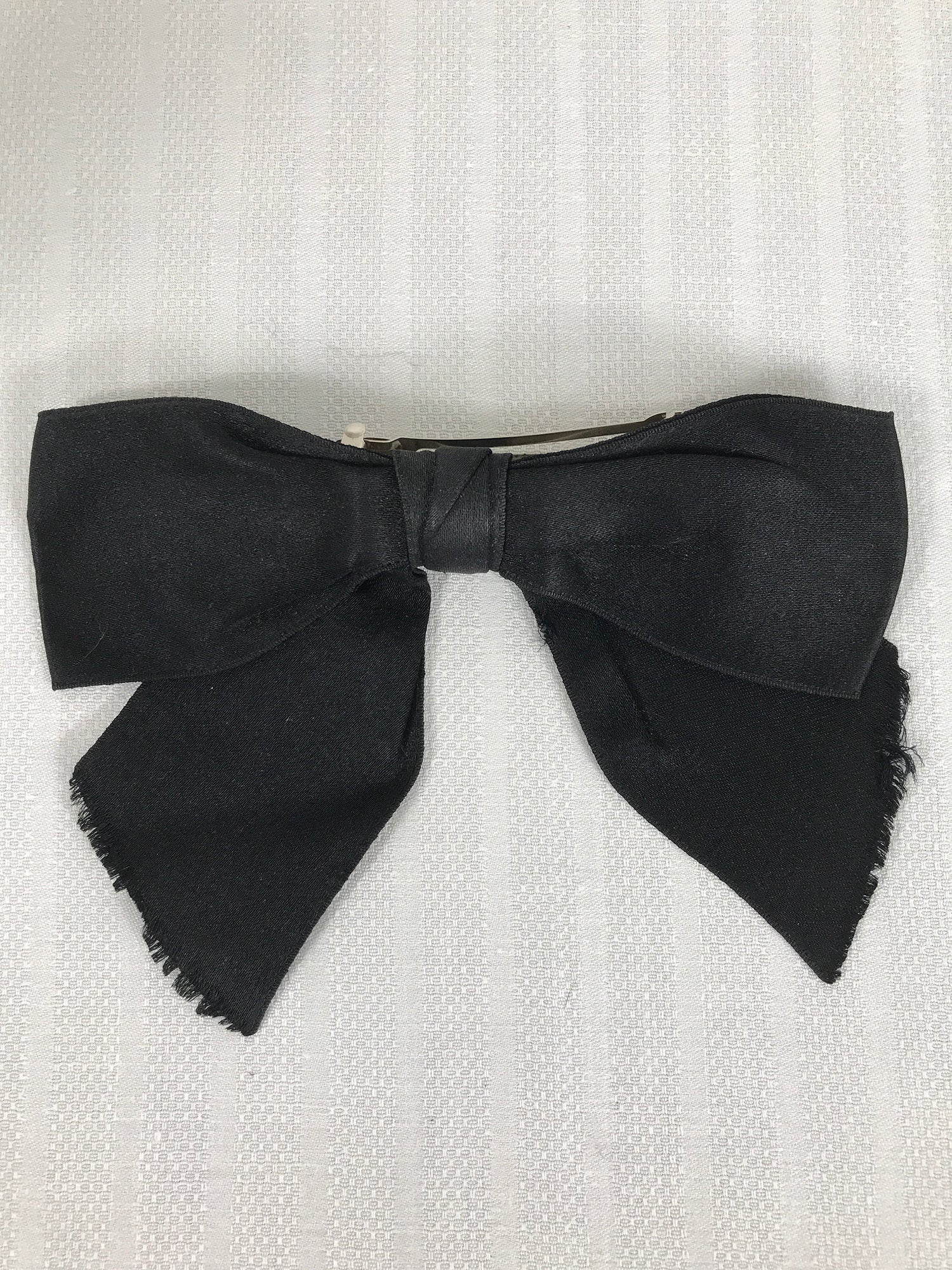 Chanel Black Silk Ribbon Clip on Hair Bow 1980s Vintage – Palm