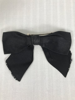 Vintage CHANEL Ribbon Headband Black Bow Satin France 80s Hair Accessory