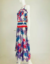 SOLD Diane Freis Strapless Smocked Waist Irregular Hem Dress 1980s