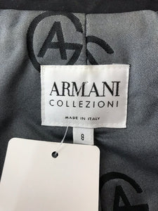 Giorgio Armani Collezioni Black Nylon Single Breasted Riding Jacket