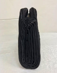 SOLD Bergdorf Goodman Hand Pleated Black Silk Evening Clutch 1950s