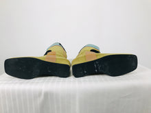 Charles Jourdan Multicolour Applique Suede & Leather Wedge Heel Boots