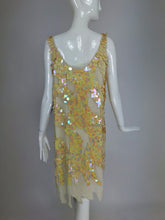 Sweelo Beaded Iridescent Paillette 1920s inspired dress 1980s Large NWT