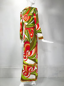 Pucci V Neck Wrap Palazzo Jumpsuit Maxi Dress 1975