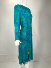 Averardo Bessi Bessi Beautiful Blue Silk Print Dress & Gold Tassel Belt