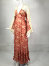 GunneSax By Jessica Tulle Shoulder Angel Sleeve Calico Prairie Dress 1969