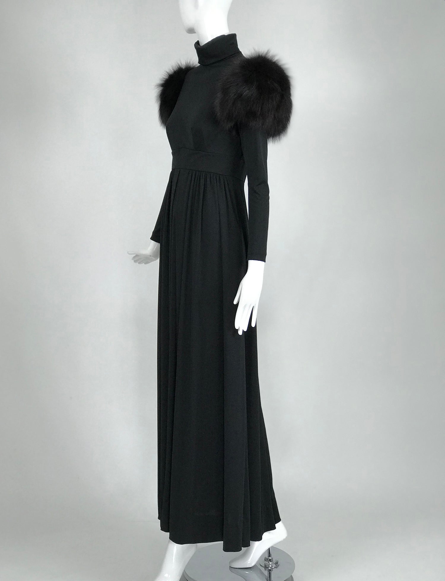 SOLD Vintage Lillie Rubin Victorian Inspired Black Jersey with Fur Sho Palm Beach Vintage SOLD Vintage Lillie Rubin Victorian Inspired Black Jersey with Fur Sho Palm Beach Vintage