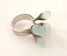 SOLD Icy sea green stone Sputnik ring