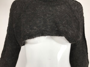 Lilith Grey loose knit Cropped Turtleneck Layering Sweater